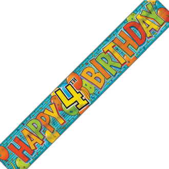 Banner Happy 4 th Birthday 3,6 m