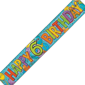 Banner Happy 6 th Birthday 3,6 m