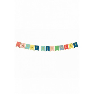 Papiergirlande - Happy Birthday - Bunt