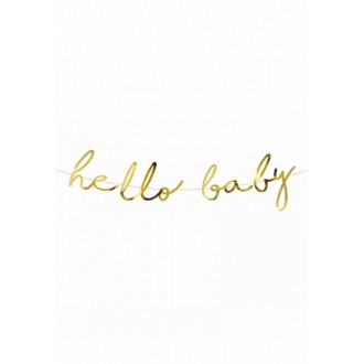 Girlande Babyparty - Hello Baby - Gold