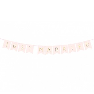 Papiergirlande - Just Married - Rosa