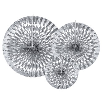 Dekofächer Silber Metallic - 3 Stück