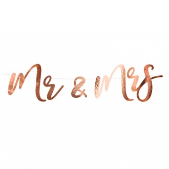 Girlande Hochzeit - Mr & Mrs - Rose Gold