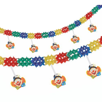 Papiergirlande Clown L: 6 m B: 11,5 cm