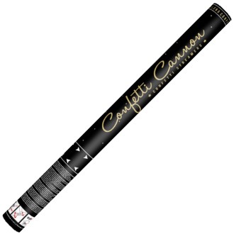 Konfettikanone Schwarz - Goldenes Folienkonfetti 57 cm