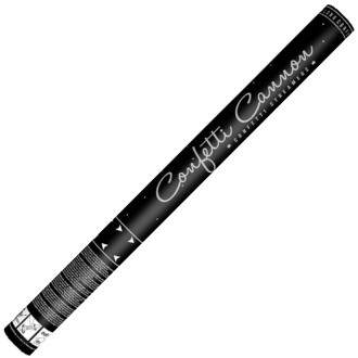 Konfettikanone Schwarz - Silbernes Folienkonfetti 57 cm