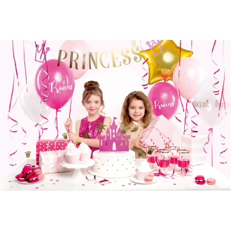Partypaket Dekoset Prinzessin / Princess - 28 Teile + 10 Luftballons Ø 30 cm