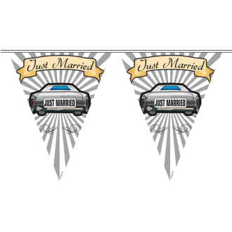 Wimpelkette Just Married 6 m