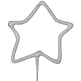 Wunderkerze Figur - Stern - Silber