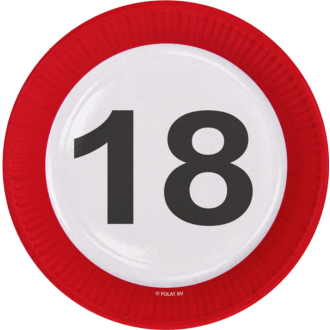 Partyteller 18 - Verkehrsschild - 8 Stück