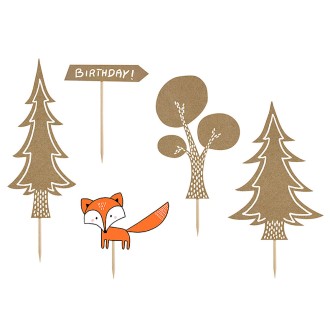 Kuchendeko - Birthday Wald - 5 Stück