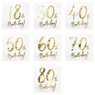 Servietten Birthday - Freie Zahlwahl - 20 Stück