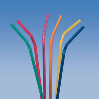 Trinkhalme Rot / Grün / Blau - Flexibel