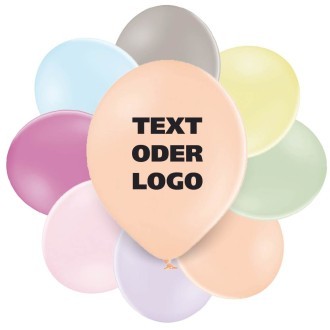 Naturlatex Luftballons - Soft Ballonfarben - Optional mit Druck 1-farbig