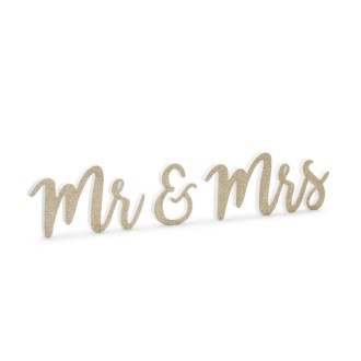 Holzdekoration Gold - Mr & Mrs
