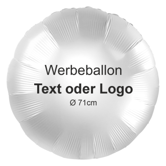 1 Werbeballon - Rund, Ø 71cm - Satin - Weiß
