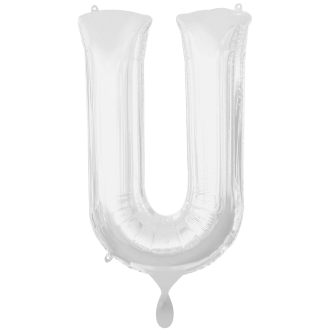 1 Balloon XXL - Buchstabe U - Silber
