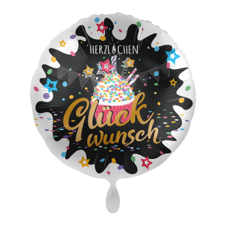 1 Ballon - Herzlichen Glückwunsch Cupcake