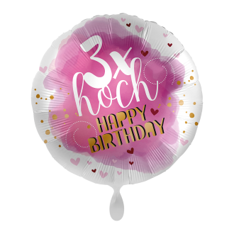 1 Ballon - 3x hoch Happy Birthday
