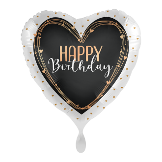 1 Ballon - Happy Birthday Elegant Hearts