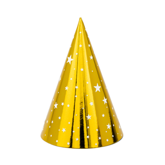 6 Partyhüte - Stars Gold