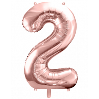 1 Ballon XXL - Zahl 2 - RoseGold