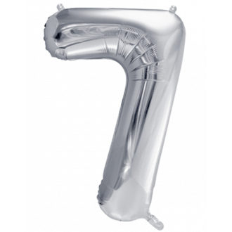 1 Ballon XXL - Zahl 7 - Silber