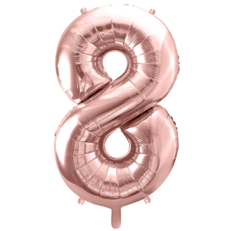 1 Ballon XXL - Zahl 8 - RoseGold