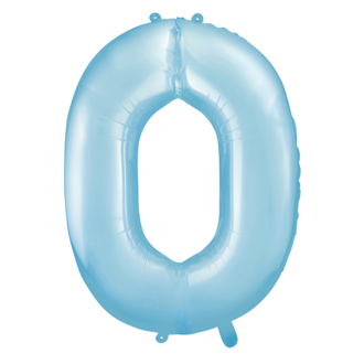 1 Ballon XXL - Zahl 0 - Hellblau