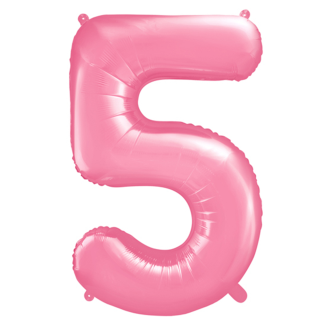 1 Ballon XXL - Zahl 5 - Rosa