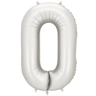 1 Ballon XXL - Zahl 0 - Silver