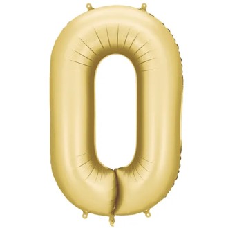 1 Ballon XXL - Zahl 0 - Gold