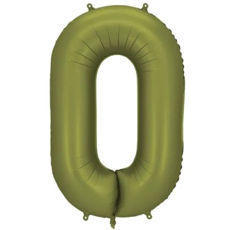 1 Ballon XXL - Zahl 0 - Olive