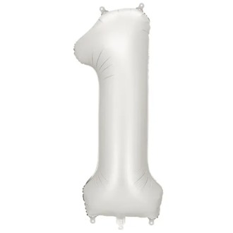 1 Ballon XXL - Zahl 1 - Silver