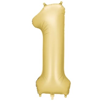 1 Ballon XXL - Zahl 1 - Gold