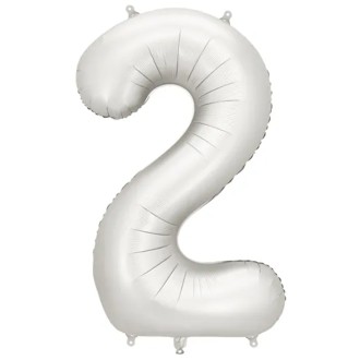 1 Ballon XXL - Zahl 2 - Silver