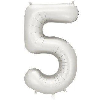 1 Ballon XXL - Zahl 5 - Silver