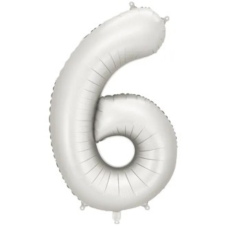 1 Ballon XXL - Zahl 6 - Silver