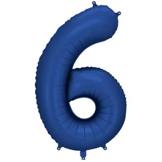 1 Ballon XXL - Zahl 6 - Navy Blue