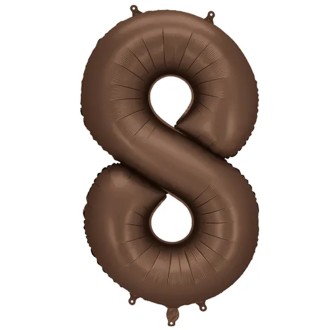 1 Ballon XXL - Zahl 8 - Mocha