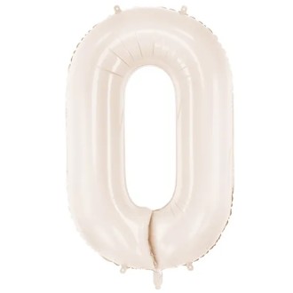 1 Ballon XXL - Zahl 0 - Light warm grey