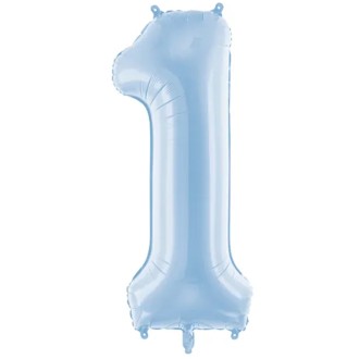 1 Ballon XXL - Zahl 1 - Himmelblau