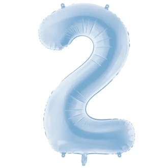 1 Ballon XXL - Zahl 2 - Himmelblau