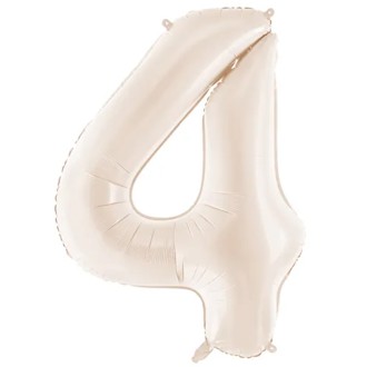 1 Ballon XXL - Zahl 4 - Light warm grey