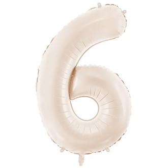 1 Ballon XXL - Zahl 6 - Light warm grey