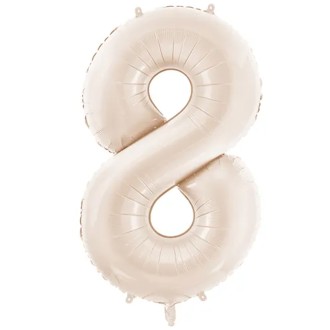 1 Ballon XXL - Zahl 8 - Light warm grey