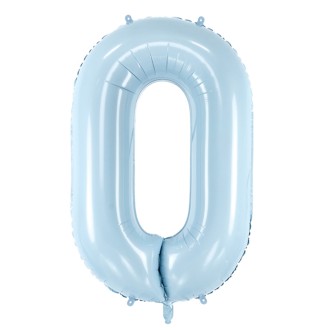 1 Balloon XL - Zahl 0 - Hellblau