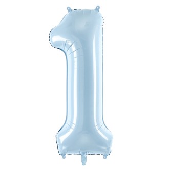 1 Balloon XL - Zahl 1 - Hellblau
