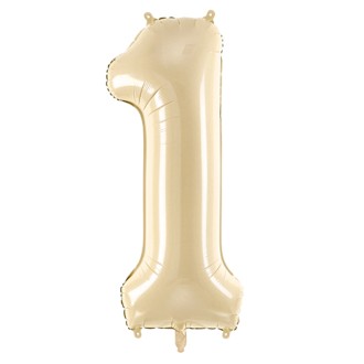 1 Balloon XL - Zahl 1 - Beige