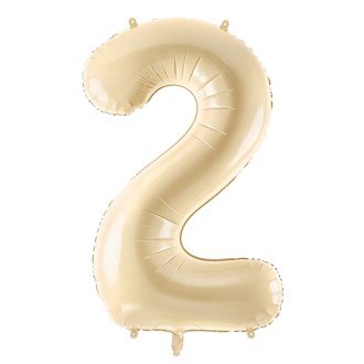 1 Balloon XL - Zahl 2 - Beige